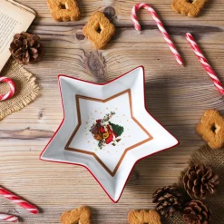 Ciotola antipastiera a stella natalizia 21x5 cm porcellana