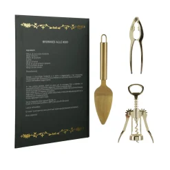 Cofanetto set 3 accessori tavola party Golden Christmas
