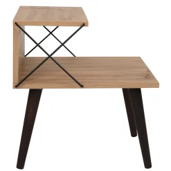 Comodino legno 2 ripiani 50x55x40 cm Cross
