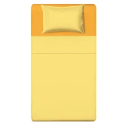 Completo letto  1 piazza e mezza giallo in microfibra