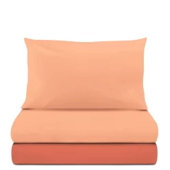 Completo letto 1 piazza e mezza corallo in microfibra