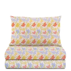 Completo letto 1 piazza e mezza fiori cotone