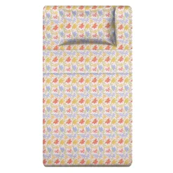Completo letto 1 piazza e mezza fiori cotone