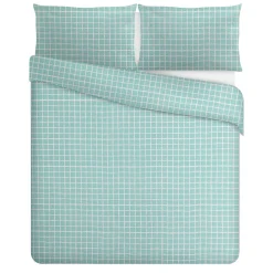 Copripiumino matrimoniale quadretti petrolio