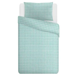 Copripiumino singolo quadretti petrolio