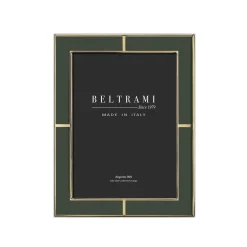 Cornice verde bosco e oro foto 15x20 cm Beltrami con argento Miro Silver