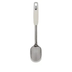 Cucchiaione acciaio inox bianco con bordo silicone