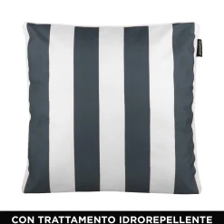 Cuscino divano righe antracite 50x50 cm idrorepellente