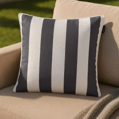 Cuscino divano righe antracite 50x50 cm idrorepellente