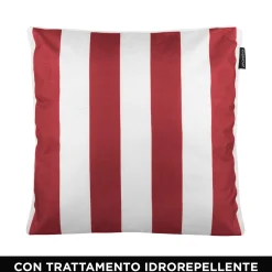 Cuscino divano righe rosso 50x50 cm idrorepellente