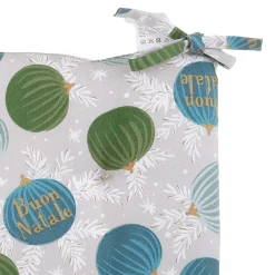 Cuscino sedia natalizio 40x40 cm palline ottanio