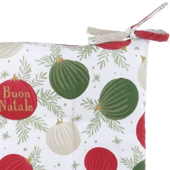 Cuscino sedia natalizio 40x40 cm palline rosse