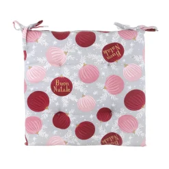 Cuscino sedia natalizio 40x40 cm palline malva