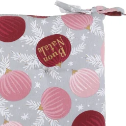 Cuscino sedia natalizio 40x40 cm palline malva