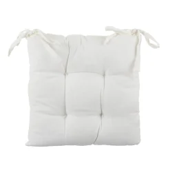 Cuscino sedia 38x38 cm cotone bianco Slub