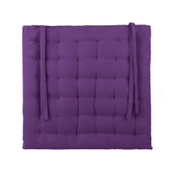 Cuscino sedia 40x40 cm in cotone trapuntato viola