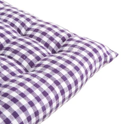 Cuscino sedia 40x40 cm in cotone quadretti viola