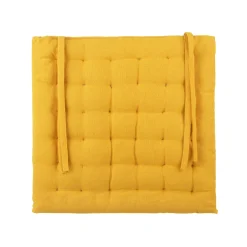 Cuscino sedia 40x40 cm in cotone trapuntato giallo