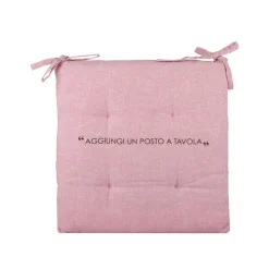 Cuscino sedia 40x40 cm malva con scritta