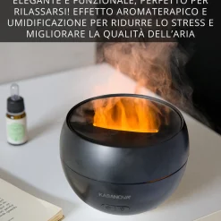 Diffusore aroma elettrico nero effetto fiamma