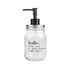 Dispenser sapone 410 ml vetro scritta bolle Victionary