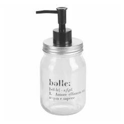 Dispenser sapone 410 ml vetro scritta bolle Victionary