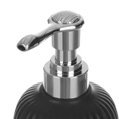Dispenser sapone nero righe stoneware 390 ml