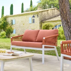 Divano da giardino 2 posti Oriengo arancione