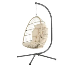 Dondolo pieghevole struttura antracite con cuscino