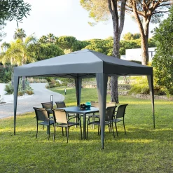 Gazebo da giardino pieghevole 300x300x260 cm Quick up grigio