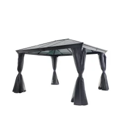 Gazebo da giardino 360x300x270 cm Belize grigio