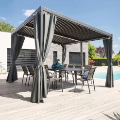 Gazebo da giardino 300x300x400 cm Avila grigio grafite