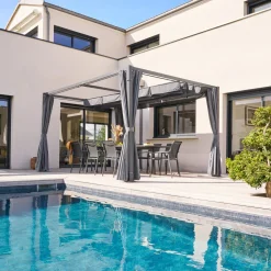 Gazebo 4x3 m grafite e ardesia Zalya