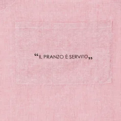 Grembiule con tasca malva con scritta