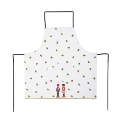 Grembiule cucina Schiaccianoci Natale bianco in cotone