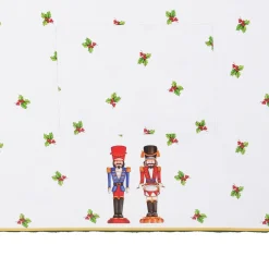 Grembiule cucina Schiaccianoci Natale bianco in cotone