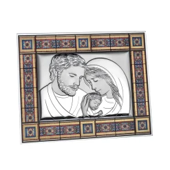 Icona Sacra cattedrale rosso 23x19 cm Beltrami con argento Miro Silver