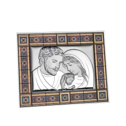 Icona Sacra cattedrale rosso 16x13 cm Beltrami con argento Miro Silver