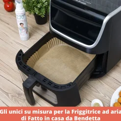 Kit 100 fogli e vassoi carta forno per friggitrice ad aria Fatto in casa da Benedetta