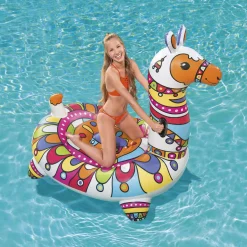 Lama gonfiabile cavalcabile Pop Art Bestway, in pvc da 203x114x137 cm