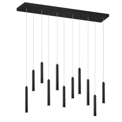 Lampada a sospensione 11 luci nera Tubular Trio