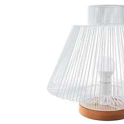 Lampada abat jour bianca in ferro 36x32x26 cm - Roy