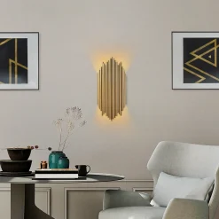 Lampada da parete Kara 18x40x8 cm oro in metallo