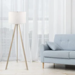 Lampada da terra 115 cm paralume bianco Minimal
