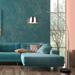 Lampada da terra ad arco nichel opaco Argentina Trio