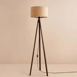 Lampada da terra con paralume beige Ayd