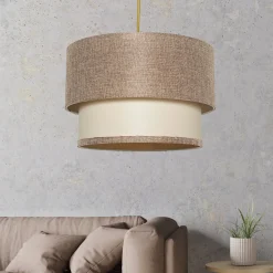 Lampadario 30 cm Spiral beige e crema