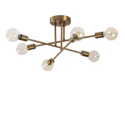 Lampadario 6 luci bronzo 64x64 cm Flower