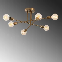 Lampadario 6 luci bronzo 64x64 cm Flower