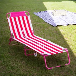 Lettino prendisole pieghevole rosse blu Sunset